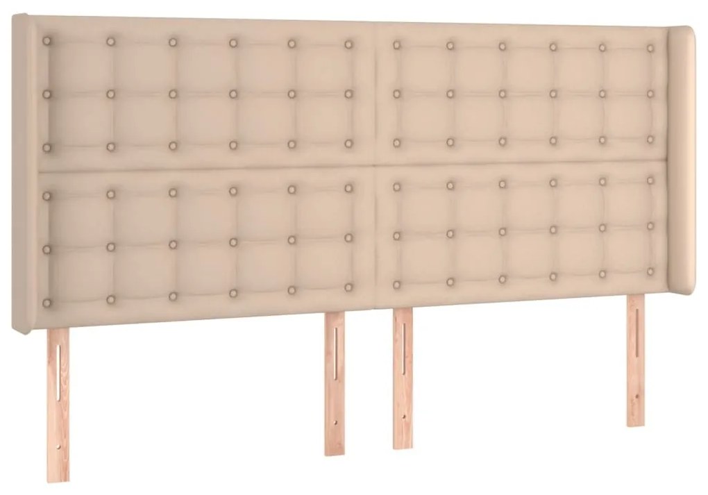 Κεφαλάρι με Πτερύγια Καπουτσίνο 163x16x118/128 εκ. Συνθ. Δέρμα - Καφέ