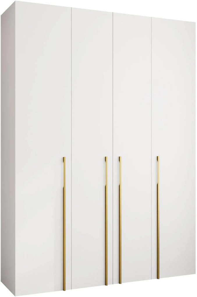 Ντουλάπα Como III 180 Τετράφυλλη-Λευκό - Χρυσό