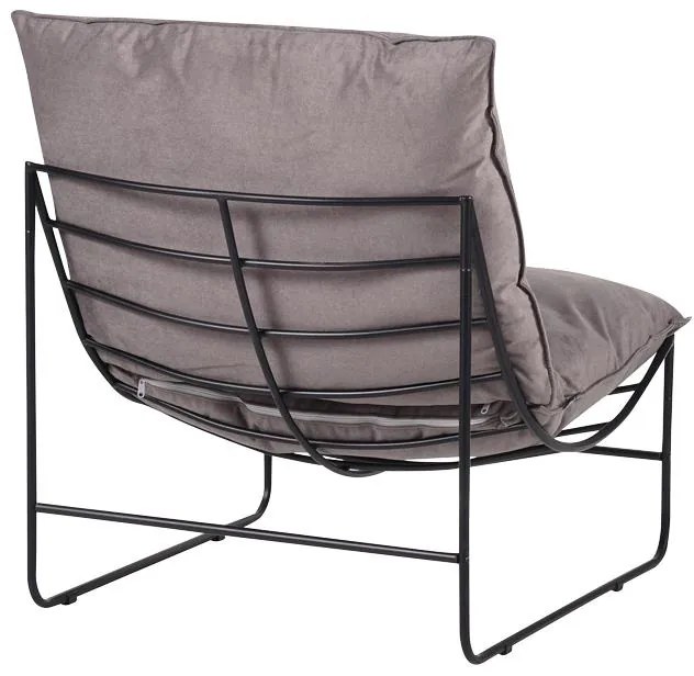 Πολυθρόνα Chopie ύφασμα γκρι ποντικί-μαύρο πόδι 77x90x83εκ 77x90x83 εκ.