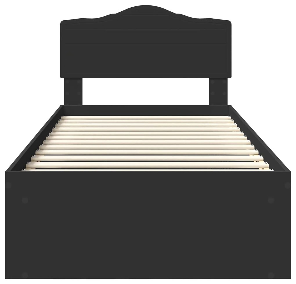 vidaXL Σκελετός Κρεβατιού Μαύρο 100 x 200 cm Στερεά ξυλεία πεύκου