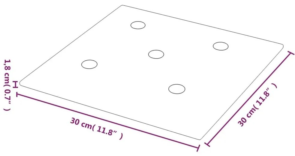 Πάνελ Τοίχου 12 τεμ. Κρεμ 30 x 30 εκ. 1,08 μ² Συνθετικό Δέρμα - Κρεμ