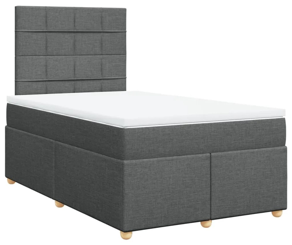 ΚΡΕΒΑΤΙ BOXSPRING ΜΕ ΣΤΡΩΜΑ ΣΚΟΥΡΟ ΓΚΡΙ 120X190 ΕΚ ΥΦΑΣΜΑΤΙΝΟ 3291220