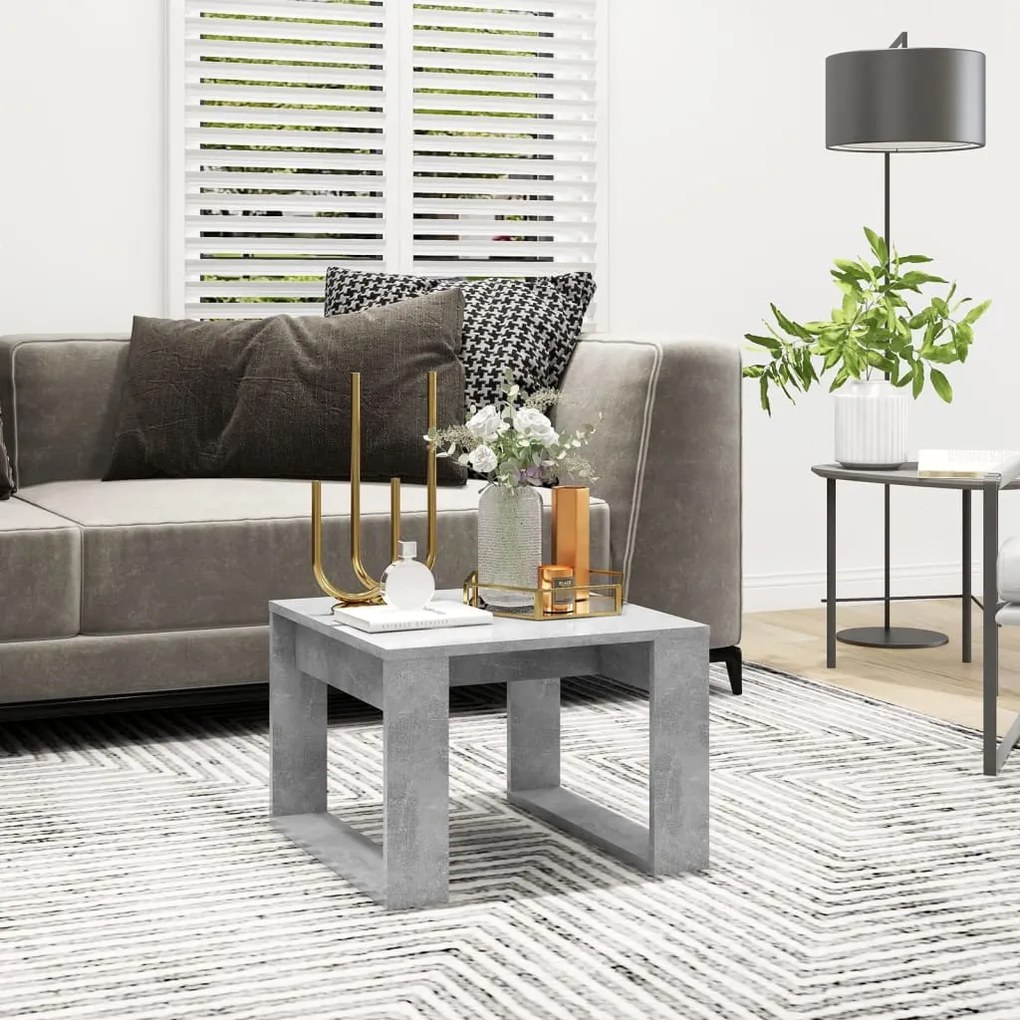 vidaXL Τραπέζι Βοηθητικό Γκρι Σκυρ. 50 x 50 x 35 εκ. από Επεξ. Ξύλο