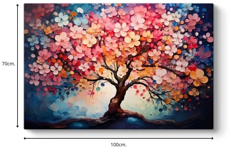 Πίνακας σε καμβά Pink Tree Megapap ψηφιακής εκτύπωσης 100x70x3εκ.