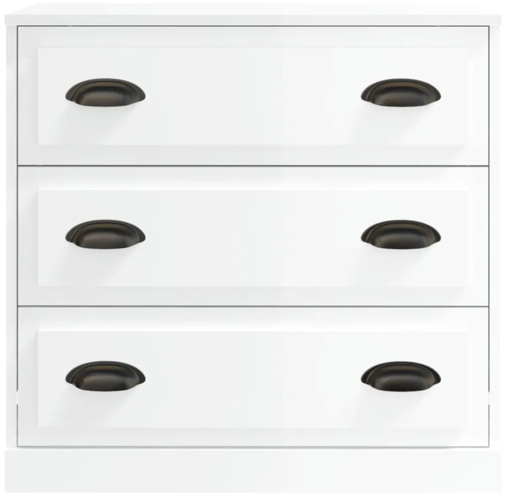 vidaXL Ντουλάπι Γυαλιστερό Λευκό 70x35,5x67,5 εκ. Επεξεργασμένο Ξύλο