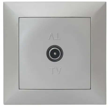 Πρίζα Τηλεόρασης Ενδιάμεση TV Πλήρης Lumen 15-0156 Ασημί