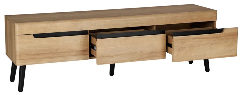 GRIF TV STAND ΦΥΣΙΚΟ ΜΑΥΡΟ 160x40xH50cm - 05-0752