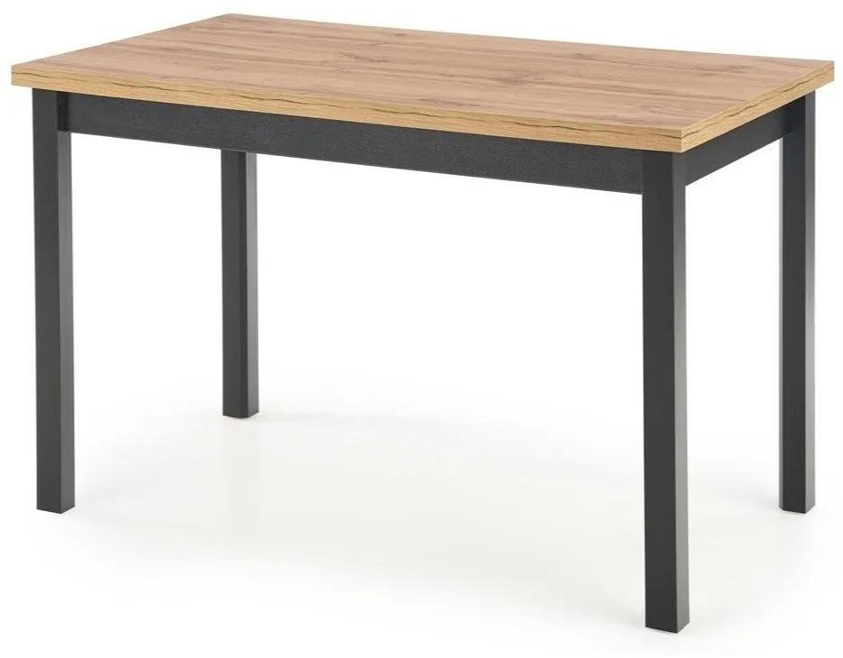 Τραπέζι Houston 939, Μαύρο, Wotan δρυς, 77x68x120cm, 20 kg, Φυσικό ξύλο καπλαμά, Πλαστικοποιημένη μοριοσανίδα | Epipla1.gr
