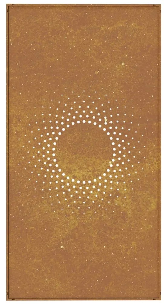 vidaXL Διακοσμητικό Κήπου Επιτοίχιο Σχ. Ήλιος 105x55 εκ. Ατσάλι Corten