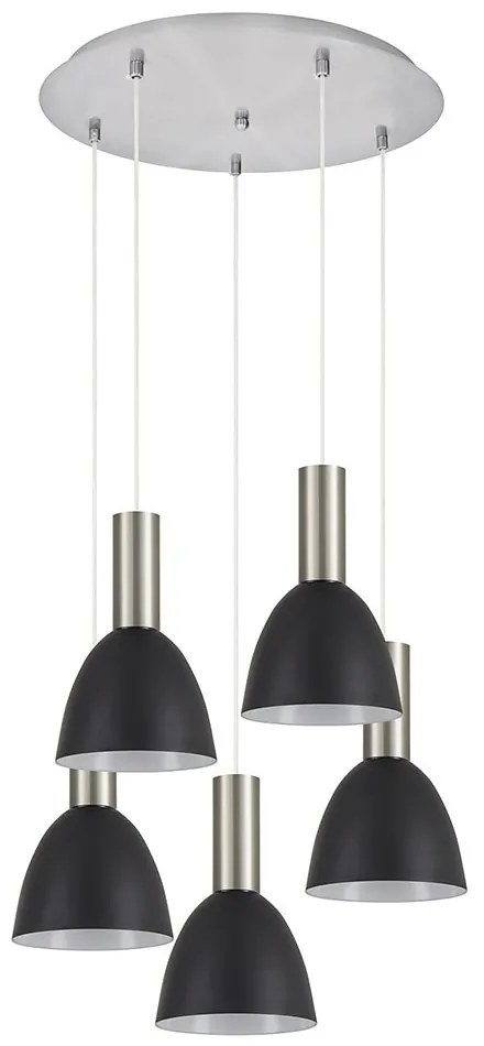 Φωτιστικό Οροφής Adept Tube 77-8461 40x40x300cm 5xE27 60W Nickel-Black Homelighting