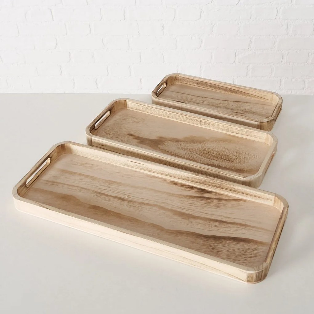 Δίσκος Σερβιρίσματος Σετ 3τμχ Ξύλινος Natural 30x13x3εκ.-40x17x3εκ.-50x20x3εκ. Lapua MSA 20-25-973