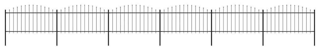 vidaXL Κάγκελα Περίφραξης με Λόγχες Μαύρα (1,25-1,5)x10,2 μ. Ατσάλινα
