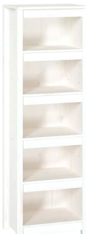 vidaXL Βιβλιοθήκη Λευκή 50 x 35 x 154 εκ. από Μασίφ Ξύλο Πεύκου