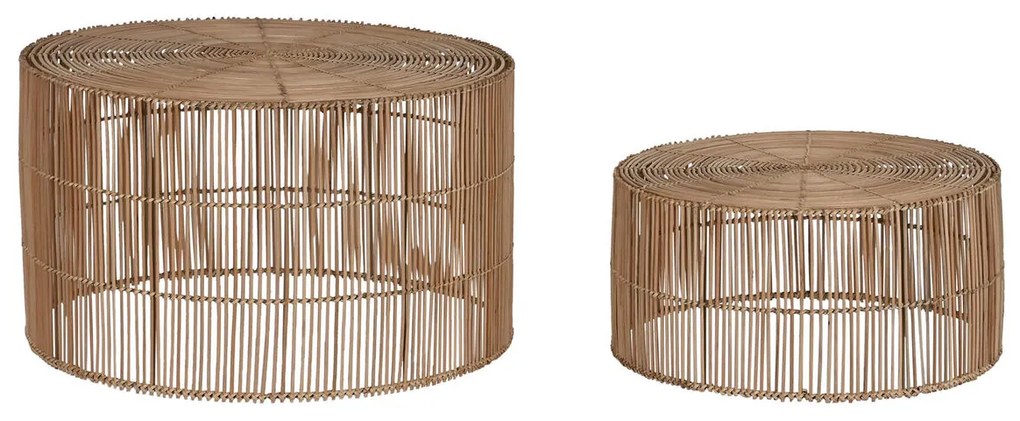 Σετ με 2 τραπέζια Home ESPRIT Φυσικό 70 x 70 x 40 cm