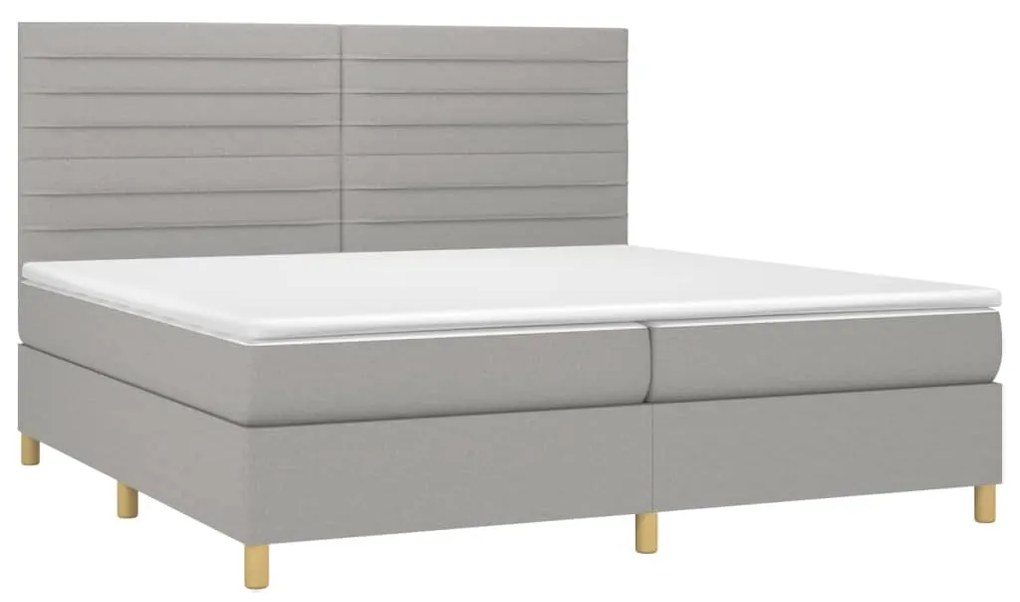 ΚΡΕΒΑΤΙ BOXSPRING ΜΕ ΣΤΡΩΜΑ ΑΝΟΙΧΤΟ ΓΚΡΙ 200X200 ΕΚ. ΥΦΑΣΜΑΤΙΝΟ 3142441