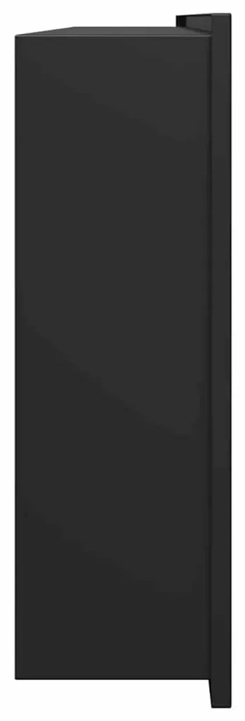 vidaXL Νίτσα Μπάνιου Μαύρο 90 x 30 x 9.5 εκ. Ανοξείδωτο ατσάλι