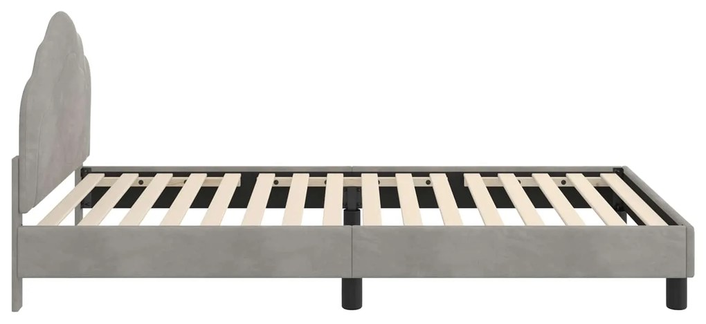 vidaXL Κρεβάτι Παιδικής Κρεβατοκάμαρας με Κεφαλάκι Ανοιχτό γκρι