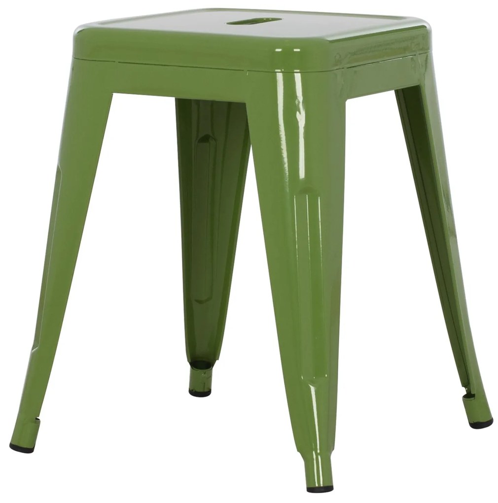 Σκαμπό μπαρ MELITA Χαμηλό Μεταλλικό σε Light Olive Green 37x37x45Υεκ. 37x37x45 εκ.