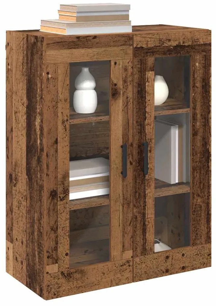 vidaXL Ντουλάπια Τοίχου 2 pcs Παλαιό ξύλο 69.5 x 34 x 90 εκ.