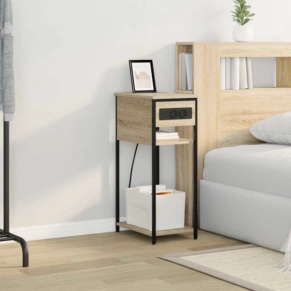vidaXL Κομοδίνο Sonoma Δρυς 41 x 28 x 76 εκ. Επεξεργασμένο ξύλο