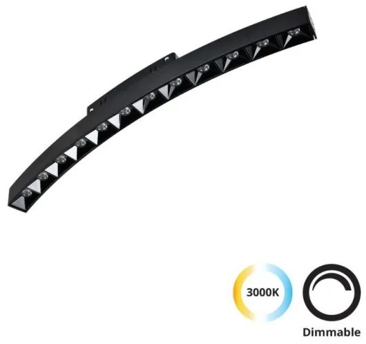 Μαγνητικό Φωτιστικό Ράγας Κυρτό LED 13W IP20 3000K Magnetic Curvy 4282200 Viokef 4282200 Μαύρο