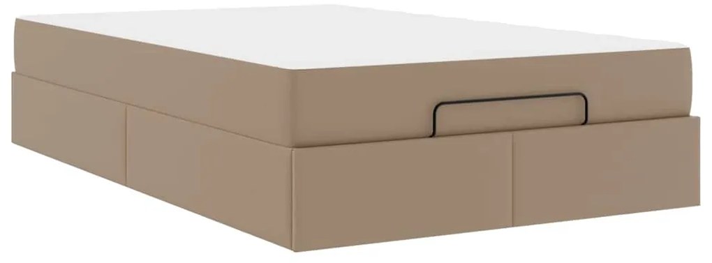 vidaXL Σκελετός κρεβατιού με στρώμα με στρώμα 2 pcs Ώχρα PVC