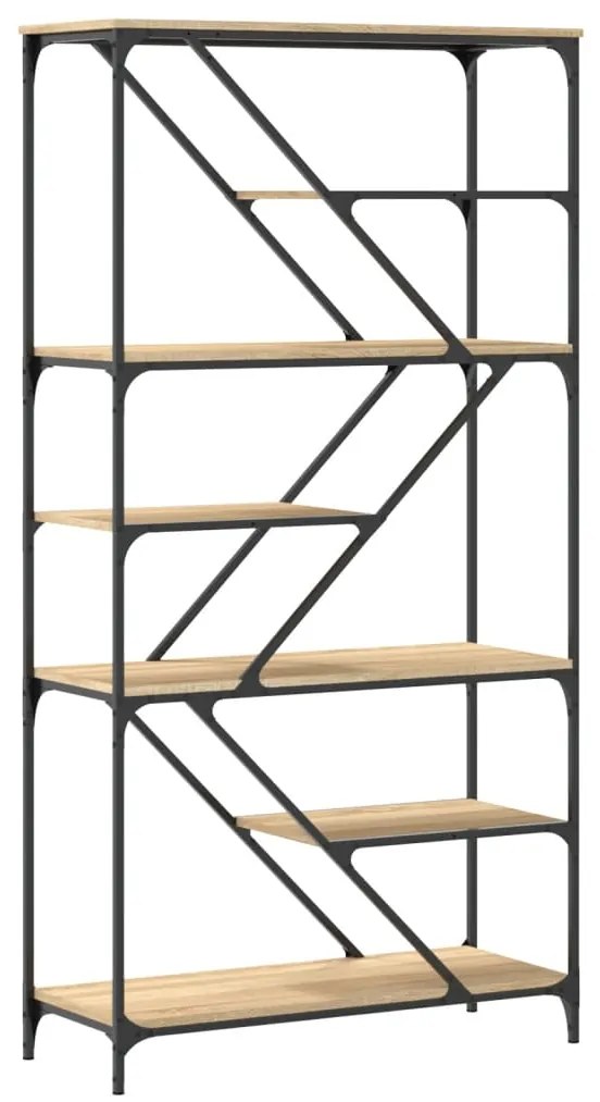 vidaXL Βιβλιοθήκη Sonoma Δρυς 91 x 36 x 176 εκ. Επεξεργ. Ξύλο / Ατσάλι