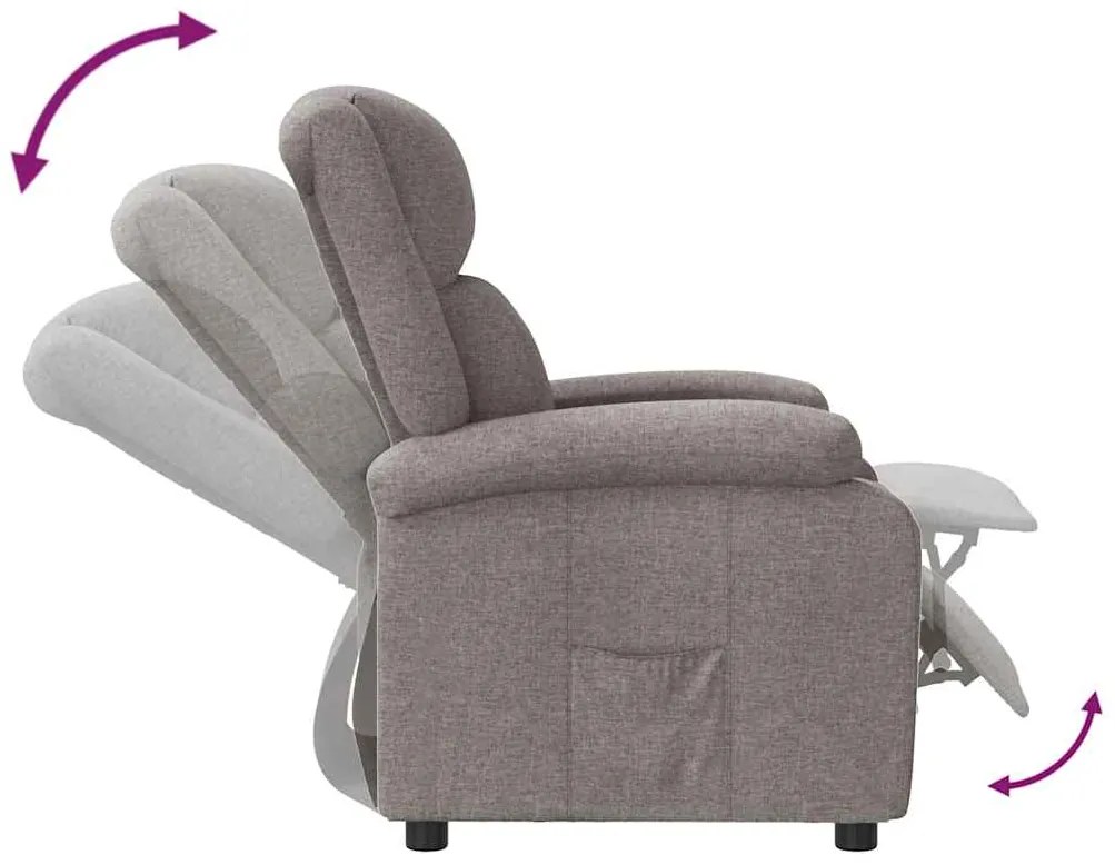 vidaXL Πολυθρόνα Ανακλινόμενη Taupe Υφασμάτινη