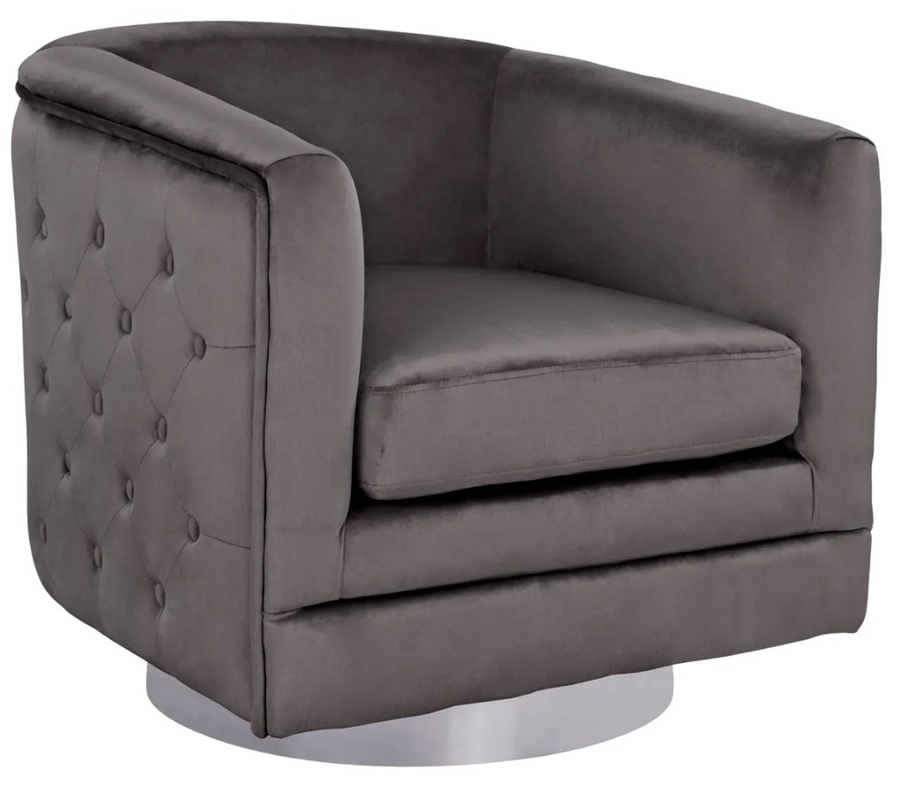 ΠΟΛΥΘΡΟΝΑ ΑΠΟ ΒΕΛΟΥΔΟ FB98494.01 ΣΕ ΓΚΡΙ ΑΠΟΧΡΩΣΗ ΜΕ ΑΣΗΜΙ ΒΑΣΗ 80x80x76 εκ. 0525189