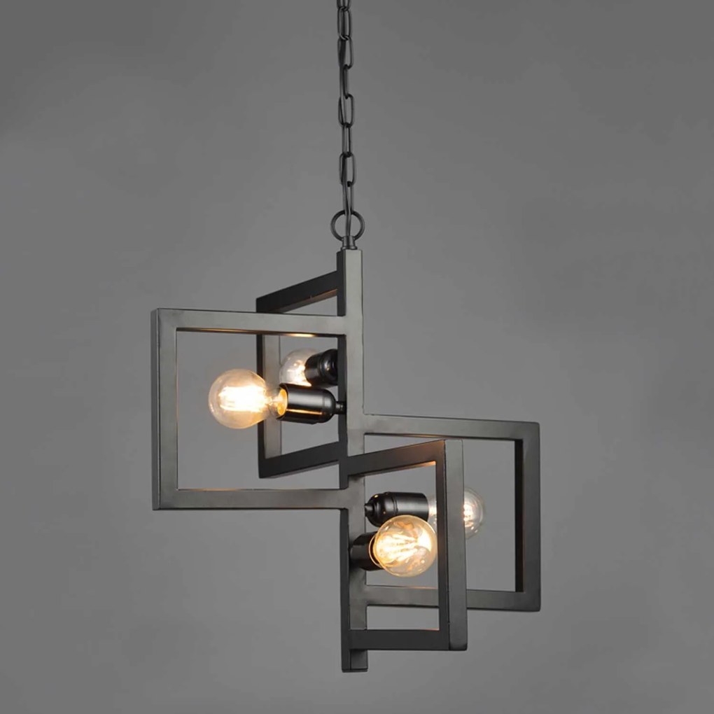 Φωτιστικό Οροφής Vintage KS14254BK Black Metal