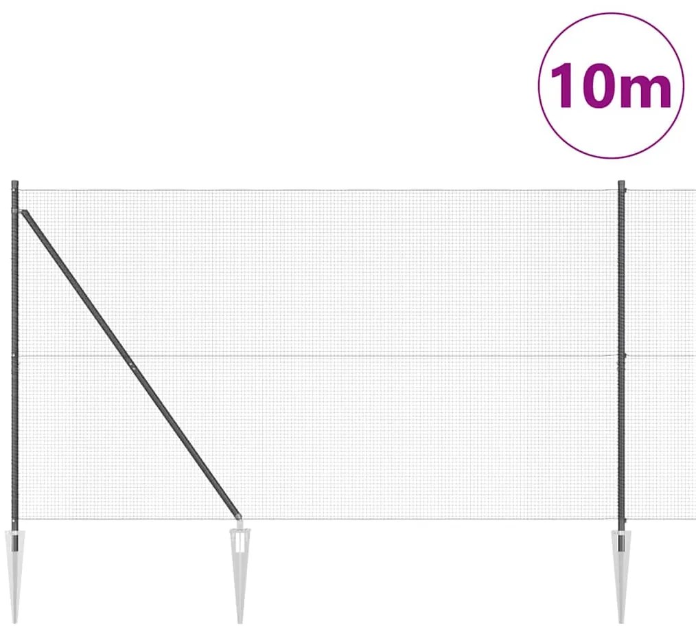 vidaXL Φράχτης με Στήλες. Γκρι 1.5 x 10 m Ατσάλι