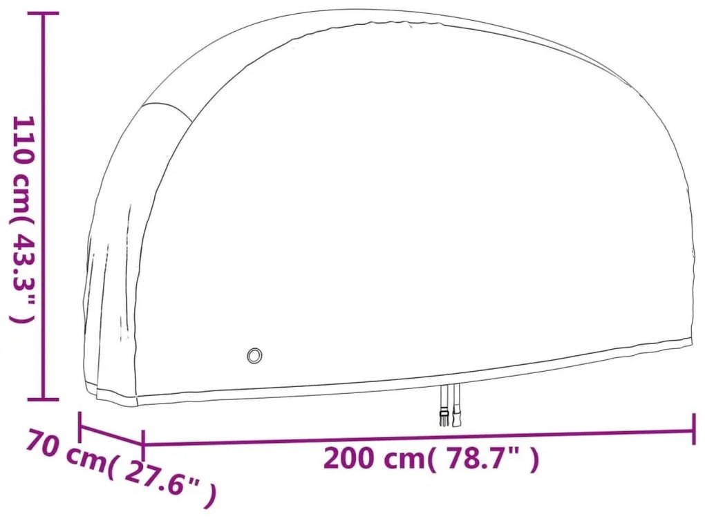 Κάλυμμα Ποδηλάτου 200 x 70 x 110 εκ. 190T Oxford - Μαύρο