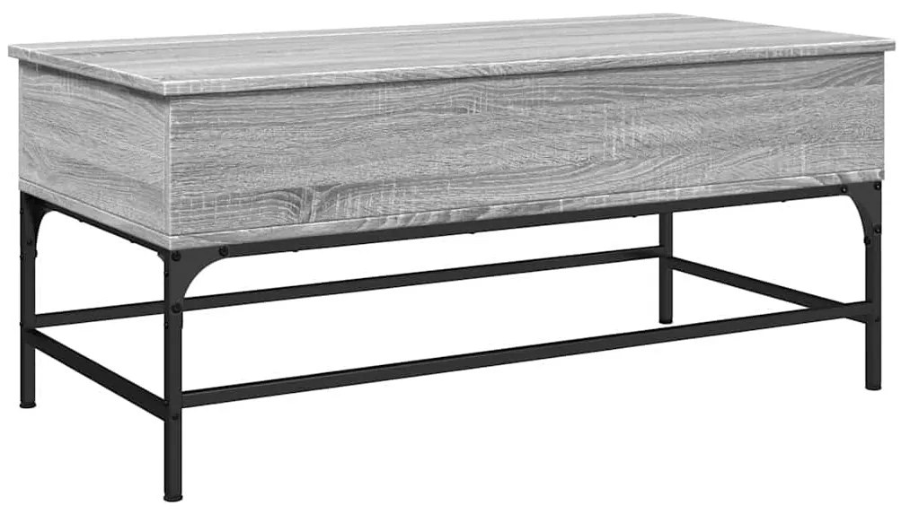 vidaXL Τραπεζάκι Σαλονιού Γκρι Sonoma 100x50x45 εκ Επεξ Ξύλο + Μέταλλο