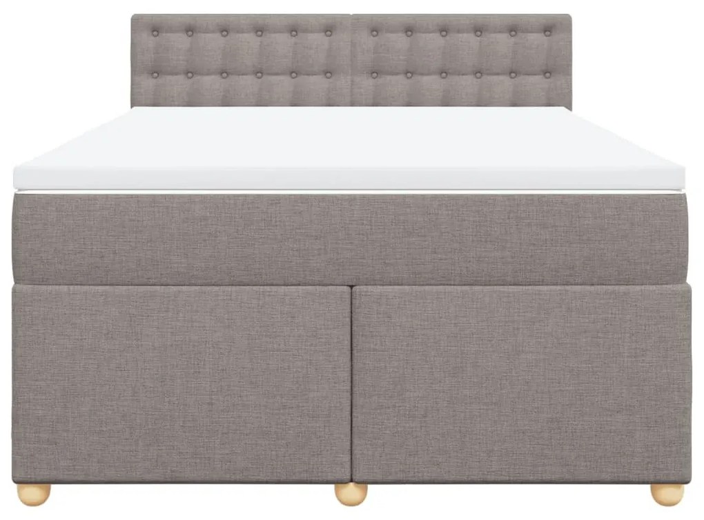 Κρεβάτι Boxspring με Στρώμα Taupe 160x200 εκ. Υφασμάτινο - Μπεζ-Γκρι