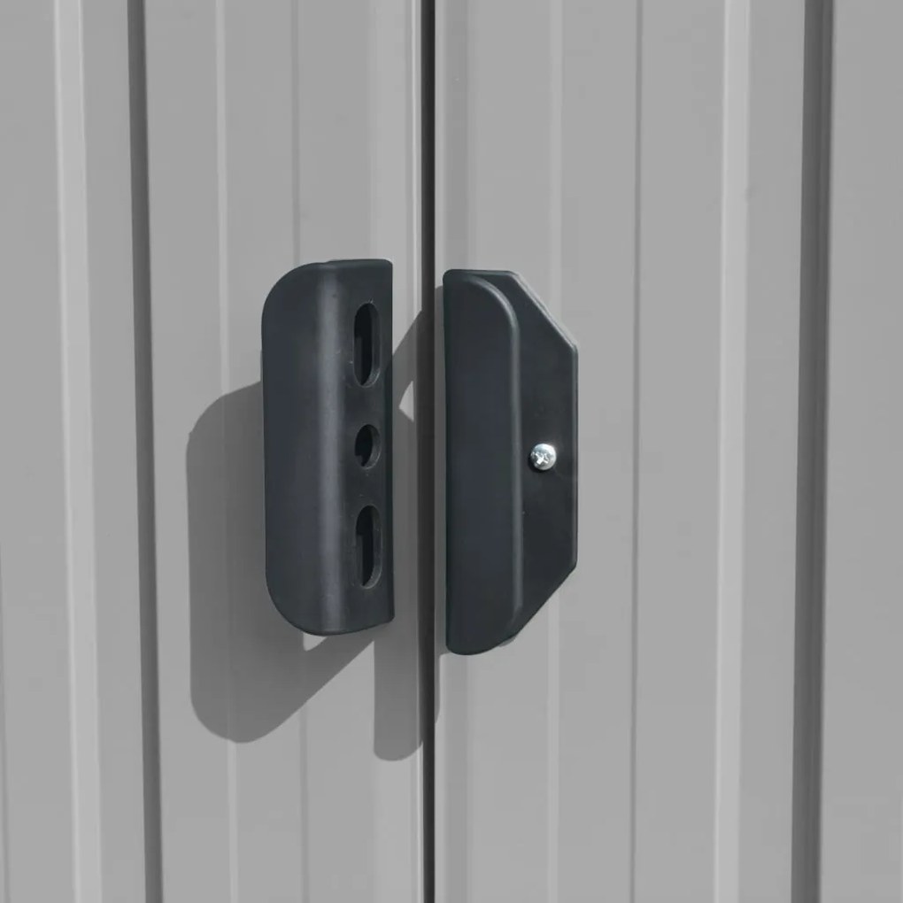 vidaXL Αποθήκη Κήπου Γκρι 257 x 580 x 181 εκ. από Μέταλλο