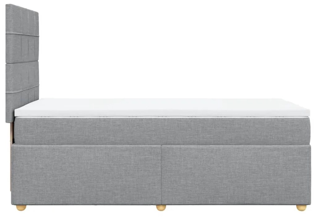 vidaXL Κρεβάτι Boxspring με Στρώμα Ανοιχτό Γκρι 80x200 εκ. Υφασμάτινο