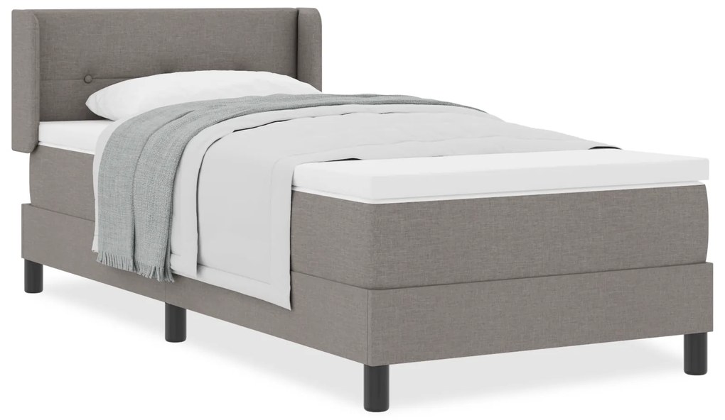 vidaXL Κρεβάτι Box Spring με ματ σε ταπού, 100 x 200 cm, ύφασμα.