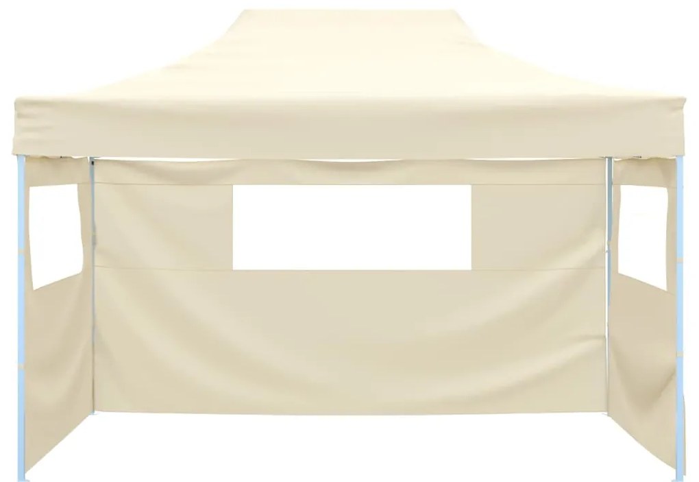 vidaXL Τέντα με 3 Τοιχώματα Πτυσσόμενη Κρεμ 3 x 4,5 μ.