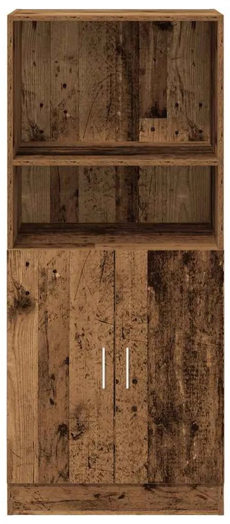 Ντουλάπι Κουζίνας Όψη Παλαιού Ξύλου 57x41,5x131,5εκ. Επεξ. Ξύλο - Καφέ