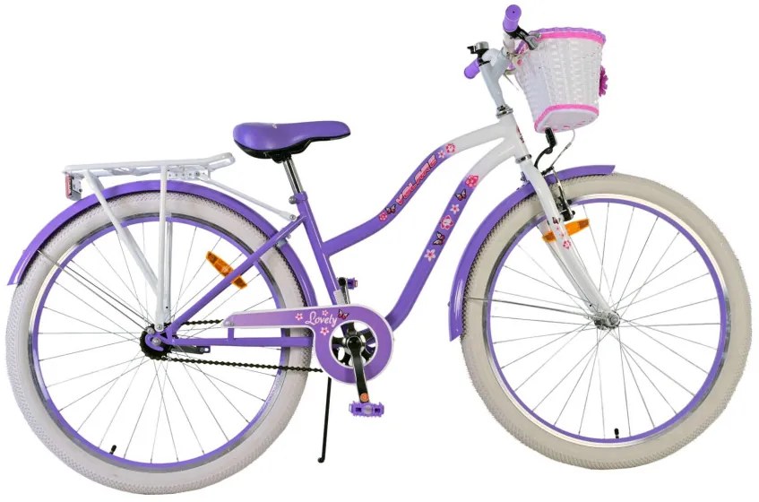 Lovely 26 Inch 36 cm Girls Coaster Brake PurpleWhiteVolare