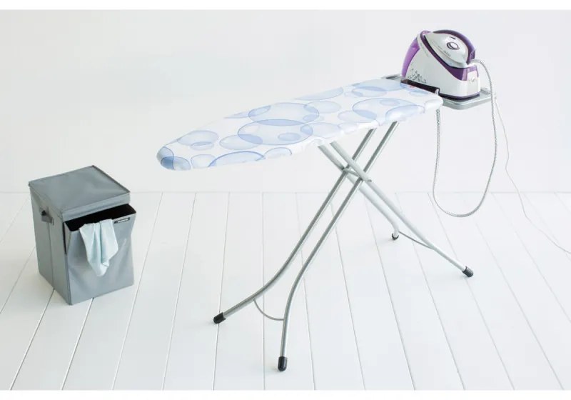 Σιδερώστρα Brabantia B 90300120, 124x38 cm, 7 θέσεις ρύθμισης, υποδοχή γεννήτριας ατμού, PerfectFlow, Λευκό/Μπλε