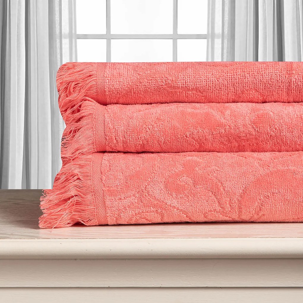 Πετσέτα Χεριών (40x60) Silk Fashion Alicia 520gsm Κοραλί
