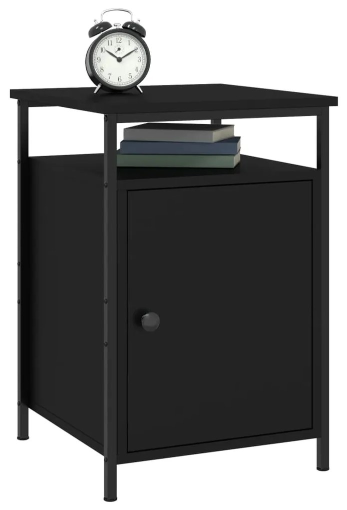 vidaXL Κομοδίνα 2 τεμ. Μαύρα 40 x 42 x 60 εκ. από Επεξεργασμένο Ξύλο
