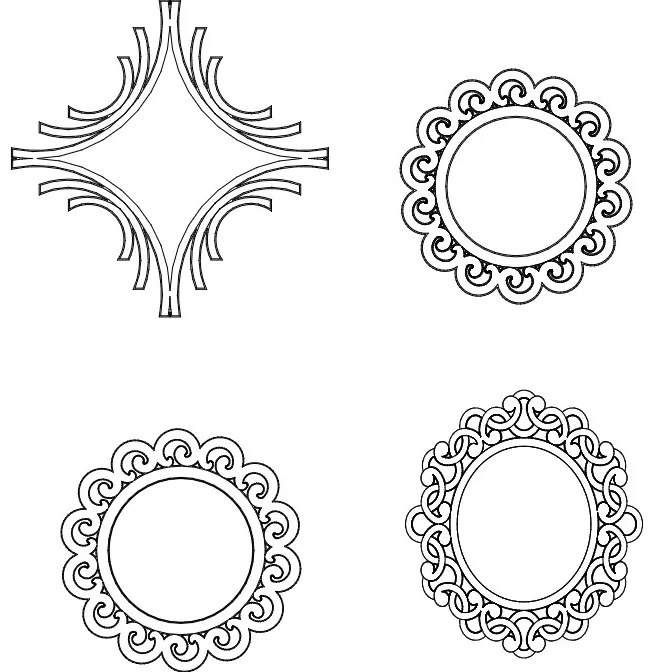 Intra απο ξύλο plywood 3mm-4mm πάχος - Πολλαπλά σχέδια πλαισίων καθρέφτη Δίασταση 30x30 cm Intraeaxys-zo9vm47k