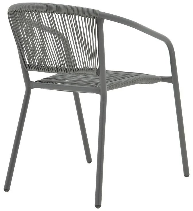 Καρέκλα Lindaria στοιβαζόμενη μέταλλο-pe rattan ανθρακί 54x63x74 εκ. 54x63x74 εκ.