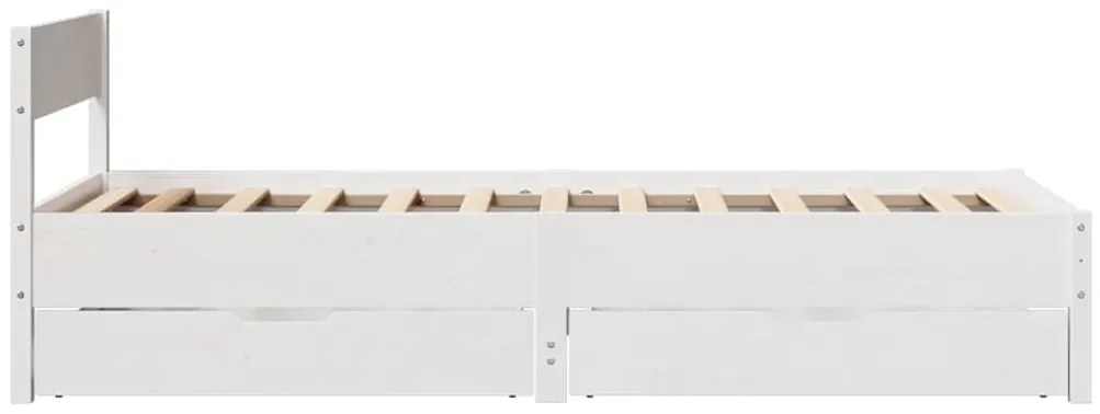 vidaXL Σκελετός Κρεβ. Χωρίς Στρώμα Λευκό 90x200 εκ Μασίφ Πεύκο