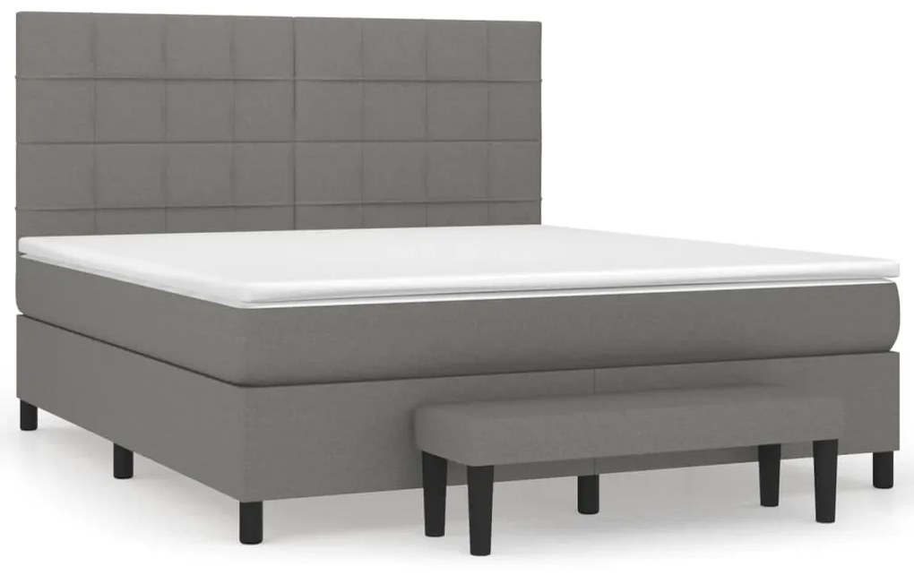 ΚΡΕΒΑΤΙ BOXSPRING ΜΕ ΣΤΡΩΜΑ ΣΚΟΥΡΟ ΓΚΡΙ 180X200 ΕΚ ΥΦΑΣΜΑΤΙΝ 3136614