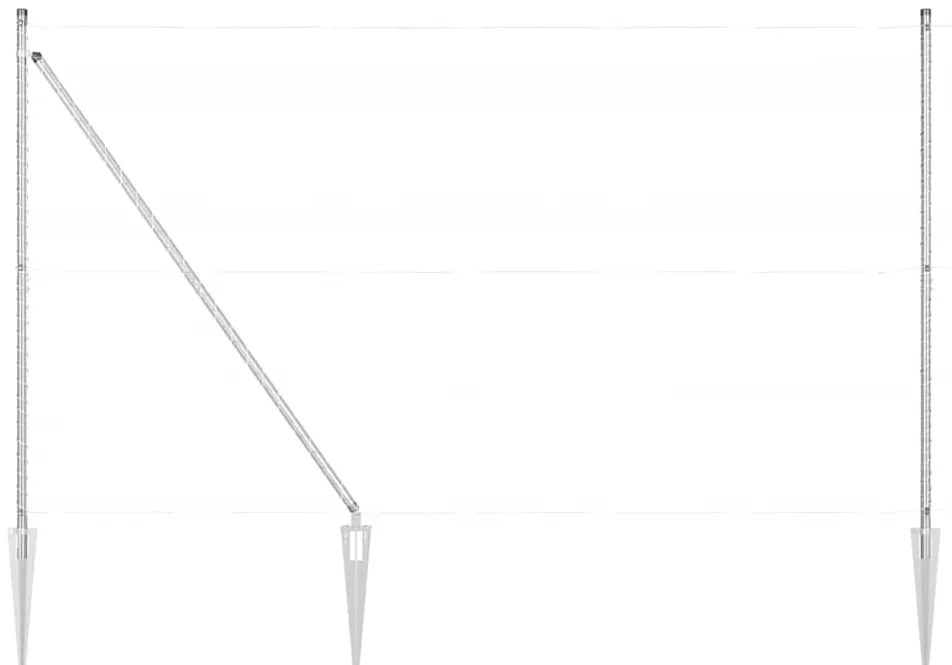 vidaXL Στύλος Περιφράξεων 7 pcs Ασημί Ατσάλι