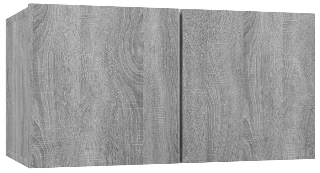 vidaXL Έπιπλα Τηλεόρασης Κρεμαστά 2 τεμ. Γκρι 60x30x30 εκ. Επεξ. Ξύλο