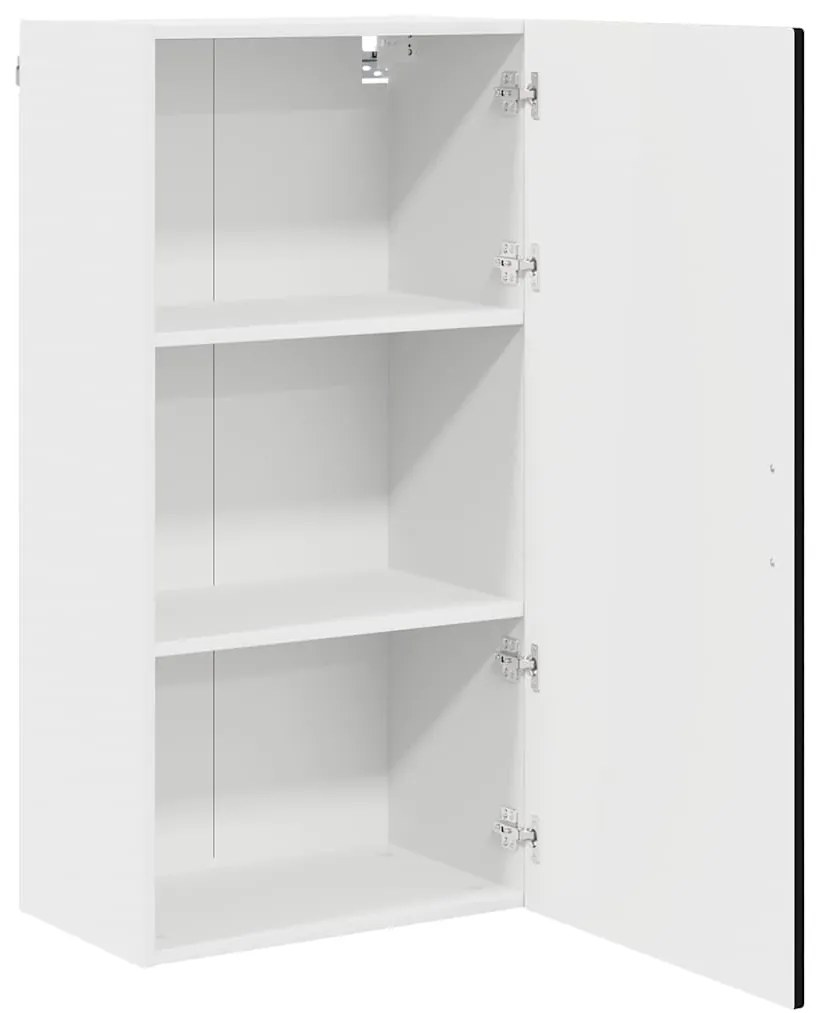 vidaXL Κρεμαστό ντουλάπι κουζίνας με ράφι Μαύρο 50 x 31 x 100 εκ.